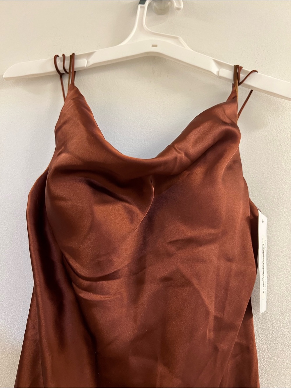 Revelry Satin Kimora in Terracota
Rust Dress - Picture 14 of 16